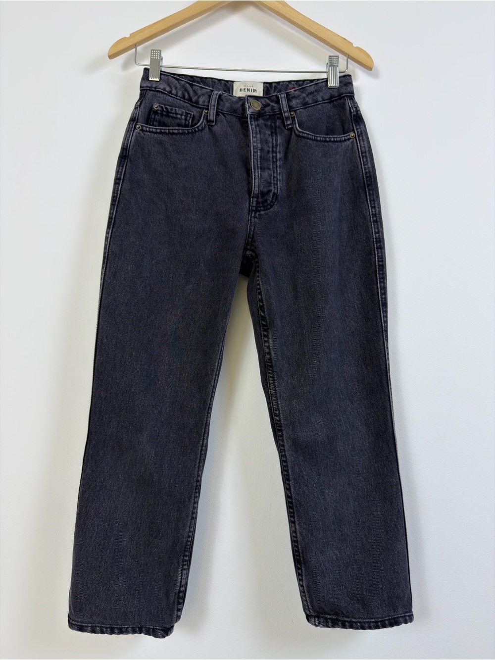 Sezane Denim Women’s Size 25 Black Wash High Rise Cropped Jeans